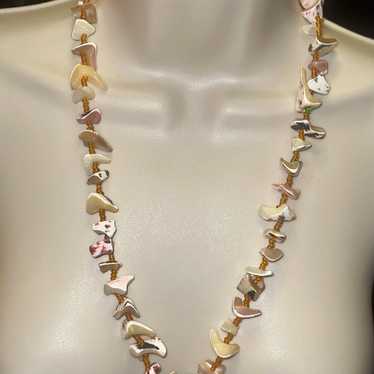 Vintage Broken Glazed Shell Necklace. - image 1