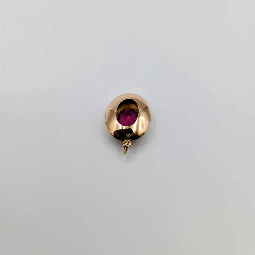 14K Rose Gold Art Deco Amethyst Pendant - image 6