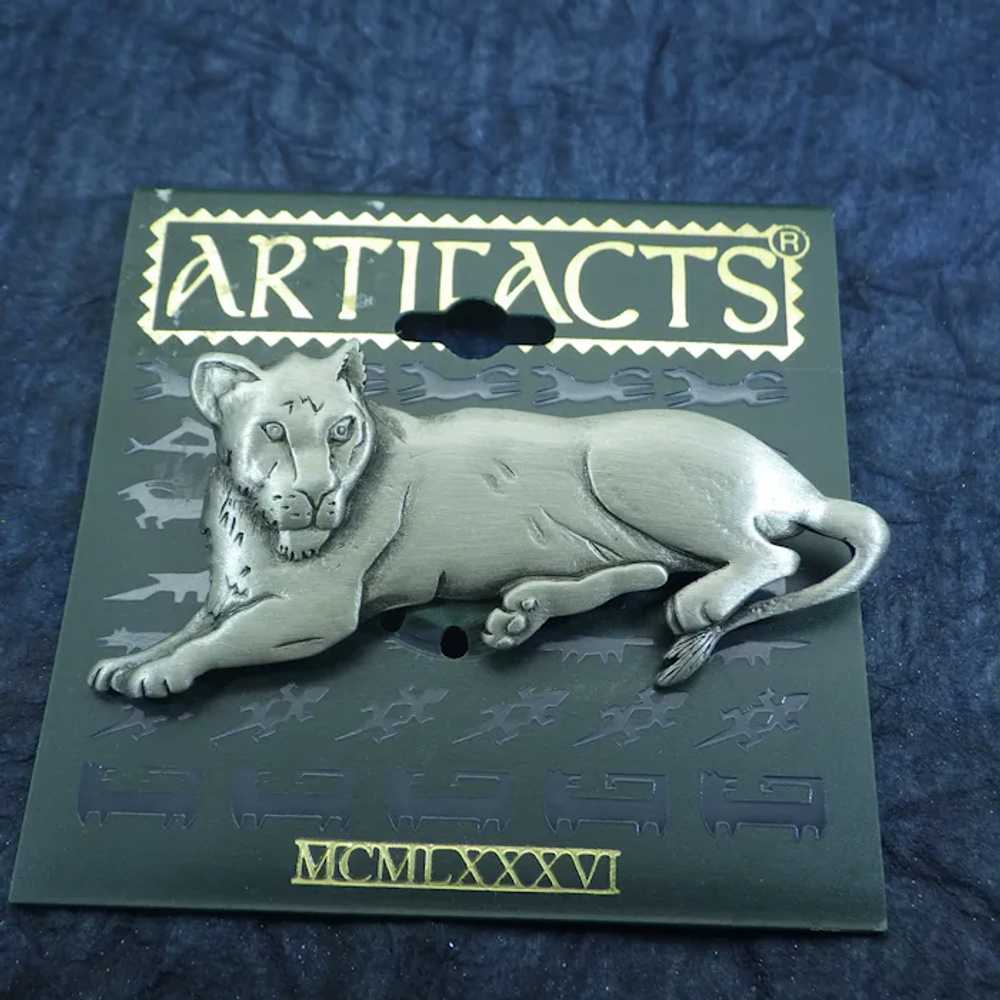 Pair of Vintage Lion Pins, New on the original ca… - image 3