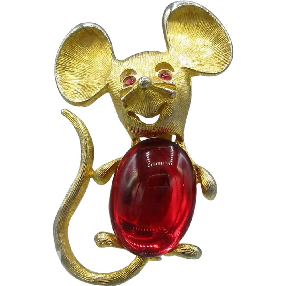 Vintage Figural Park Lane Jelly Belly Mouse Pin - image 1