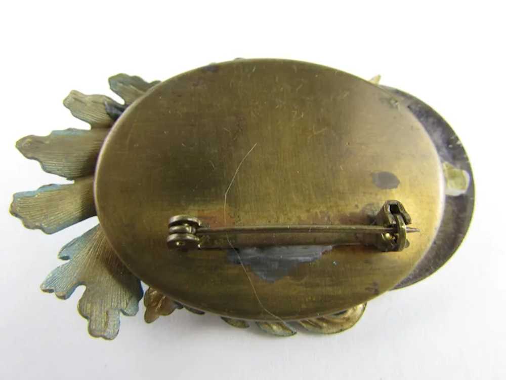 Vintage Collage Pin With Clock Face and Fabulous … - image 6