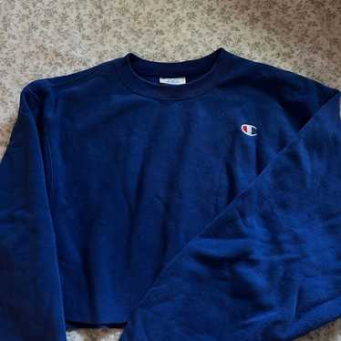 Champion Blue Vintage Cropped Sweatshirt