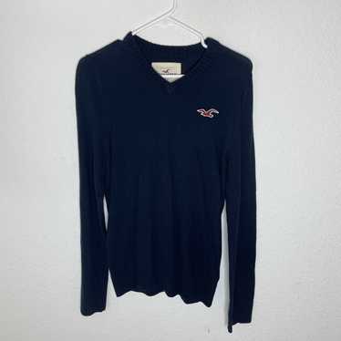 VTG Hollister Classic Navy Blue Knitted Sweater W… - image 1