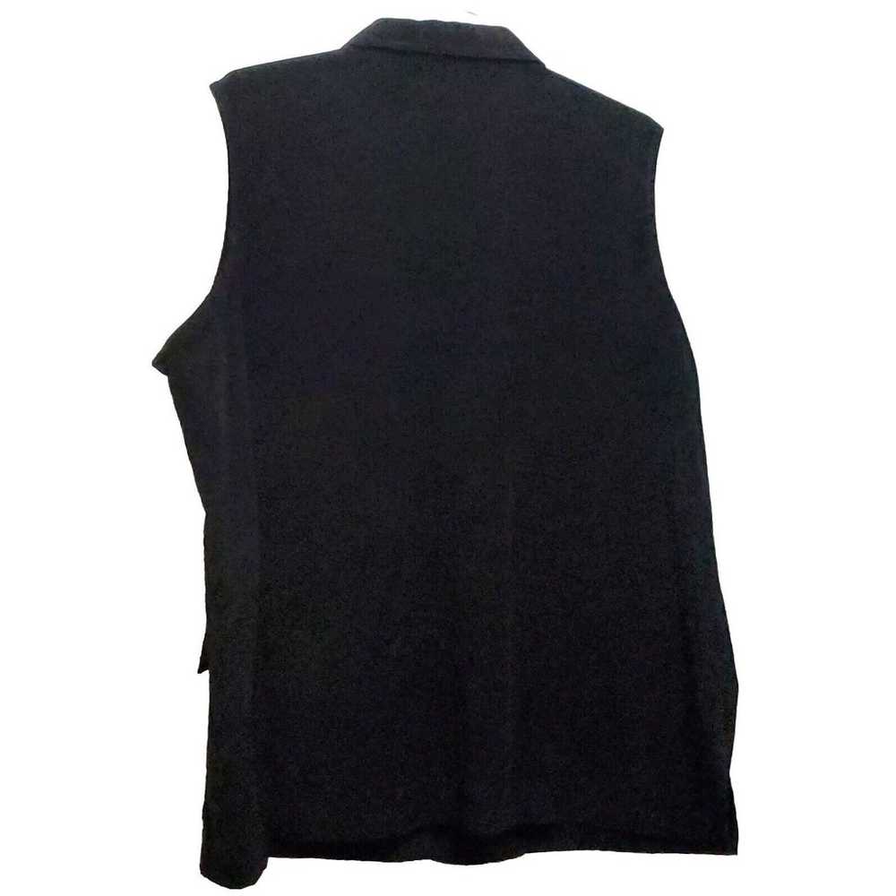 Vintage Dream & Co Womens Black Long Vest 2X Butt… - image 2