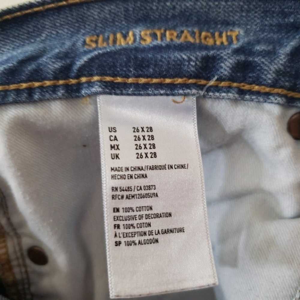 AE Vtg Slim Straight Medium Jeans 26x28 - image 7