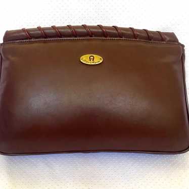 Etienne  Aigner vintage leather clutch(Oxblood