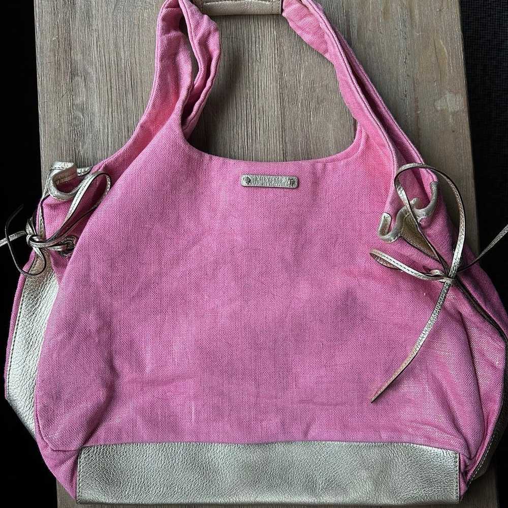 Vintage 2006 Kate Spade coated canvas pink and go… - image 1