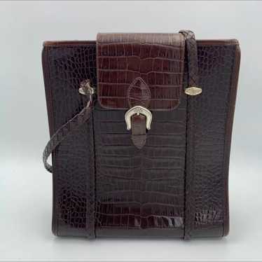 BRIGHTON DONNA vintage 1996 Brown Croc Leather Sho
