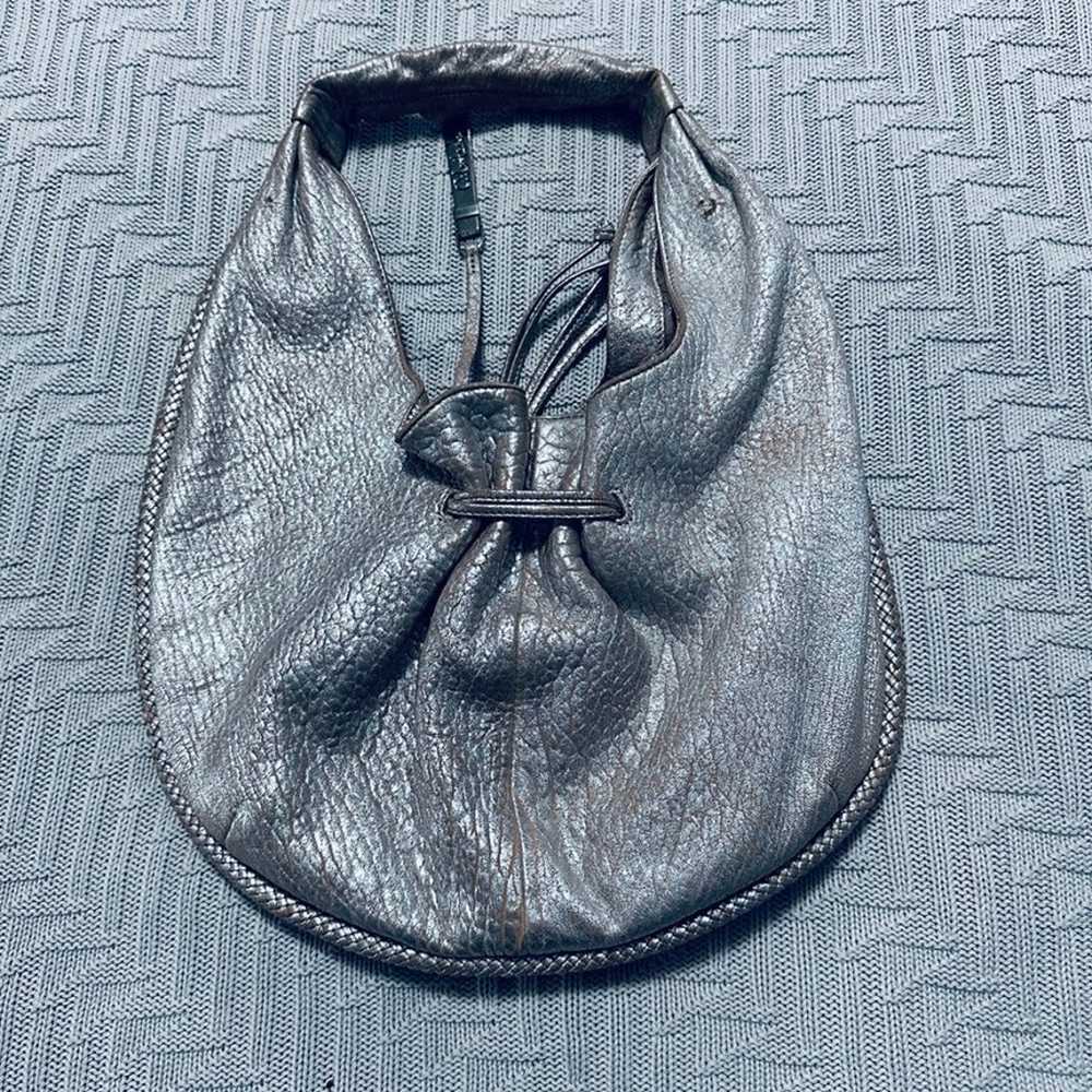 Cole Haan distressed platinum gold leather hobo - image 4
