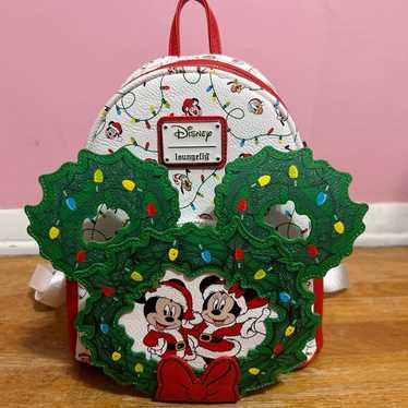 Loungefly Mickey and Minnie Christmas Mini Backpac