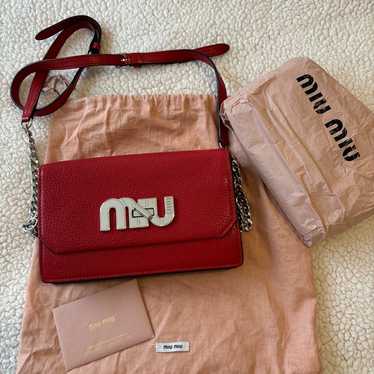 Miu Miu Logo Leather Crossbody Bag