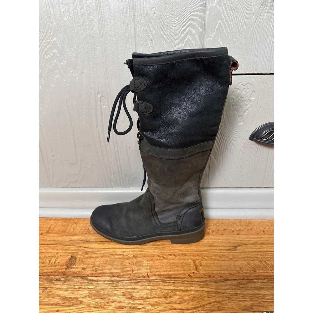 UGG Elsa Black Leather Comfort Tall Boots Womens … - image 2