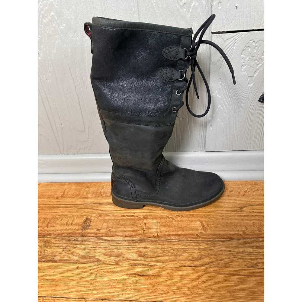 UGG Elsa Black Leather Comfort Tall Boots Womens … - image 3
