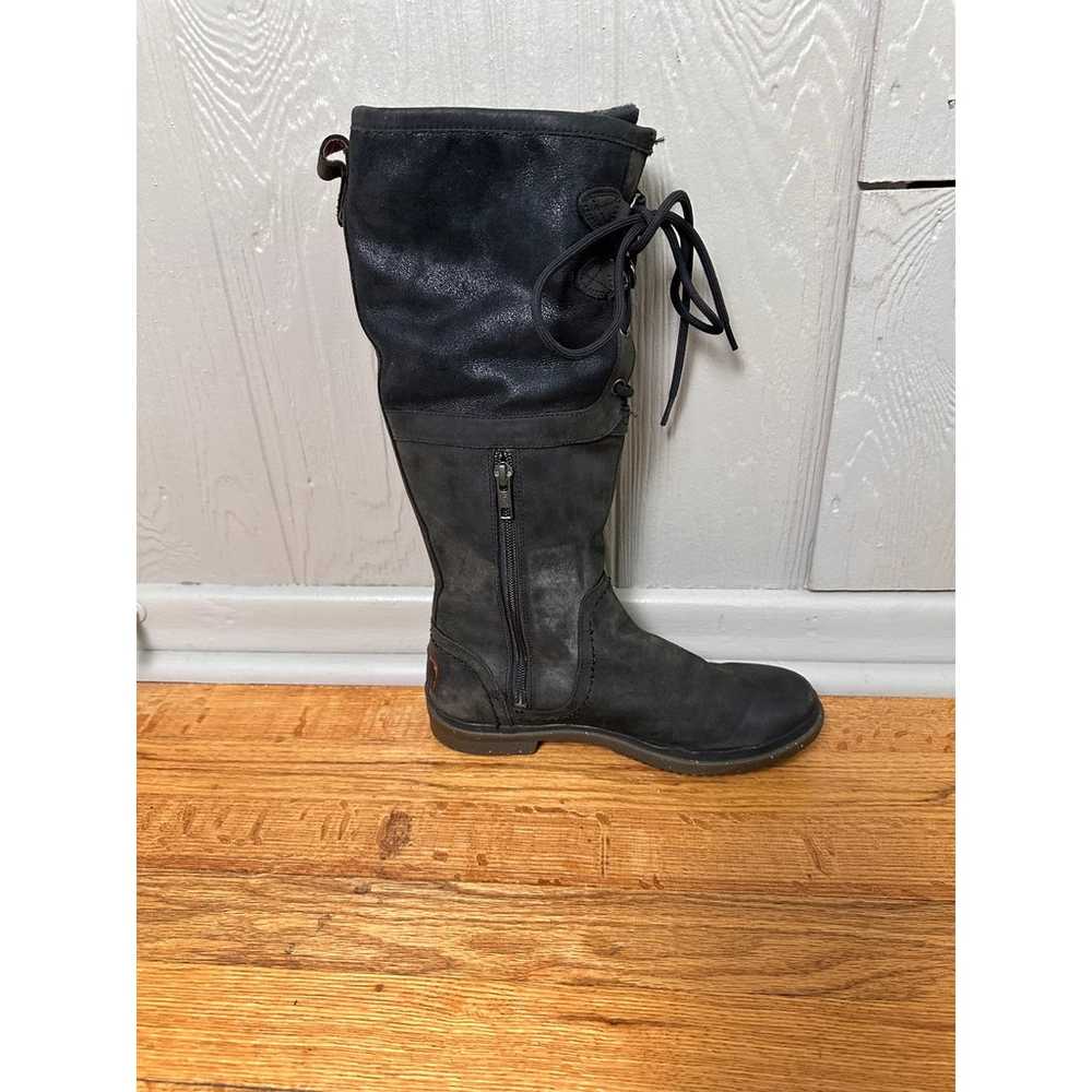 UGG Elsa Black Leather Comfort Tall Boots Womens … - image 4