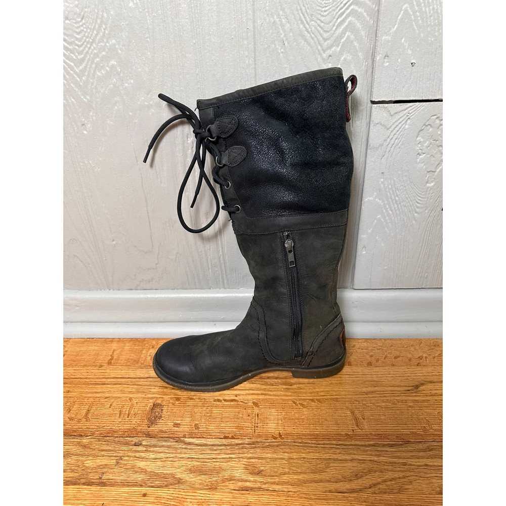 UGG Elsa Black Leather Comfort Tall Boots Womens … - image 5