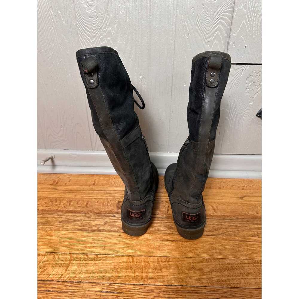 UGG Elsa Black Leather Comfort Tall Boots Womens … - image 6