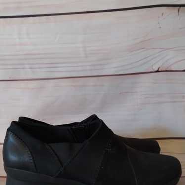 Clarks Cloudsteppers Black Wedge Size 10