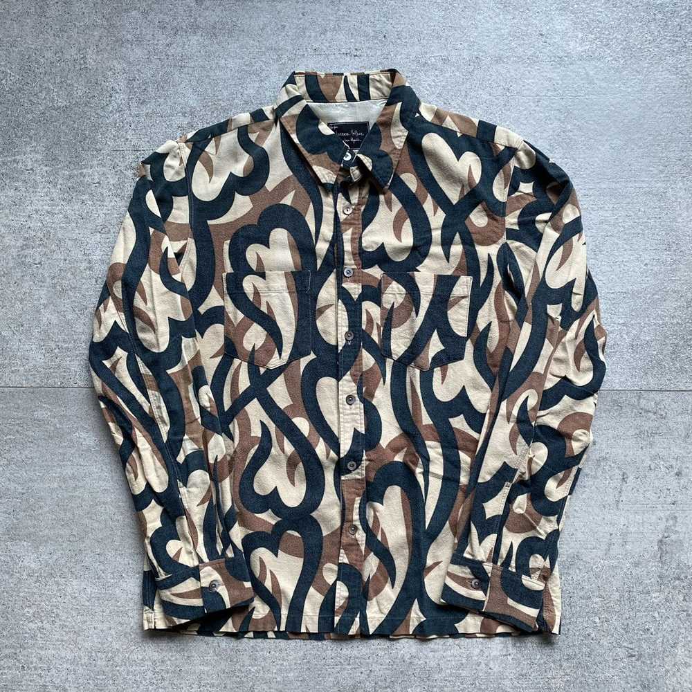 Number (N)ine Number Nine Give Peace a Chance Tribal Heart Button Up Shirt