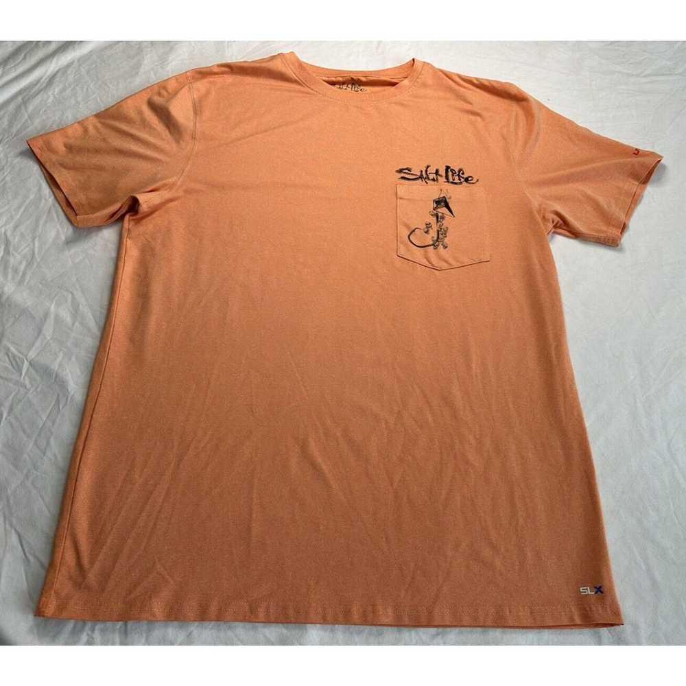 Other Salt Life SLX Med UAVapor Shirt Orange Fish… - image 4