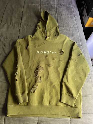 Givenchy Givenchy Olive Distressed Hoodie