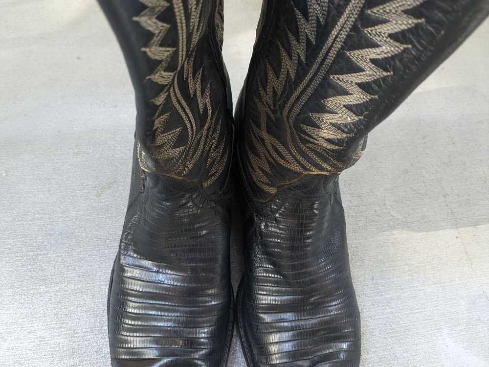 Rare × Streetwear × Vintage Lizard Cowboy Boots B… - image 4