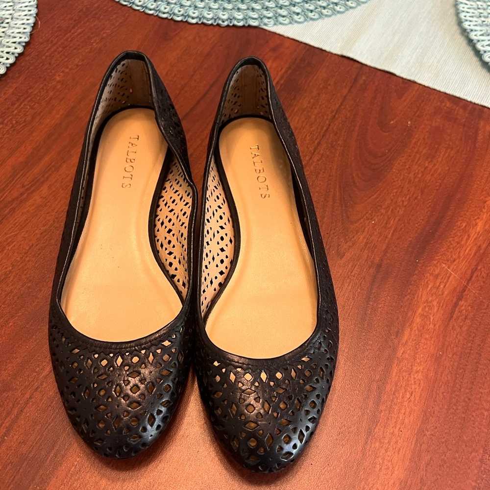 Talbots Black Leather Flats - image 1