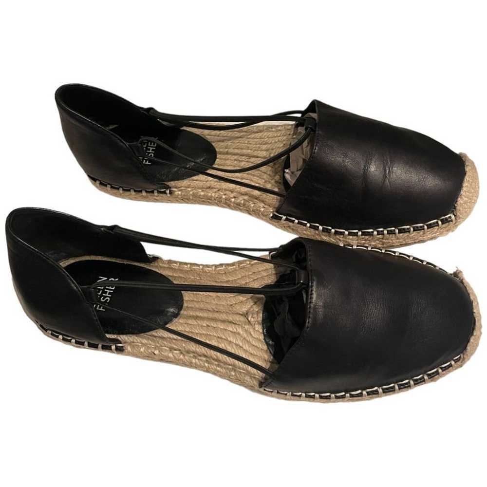 Eileen Fisher D'Orsay Espadrille Leather Flats Si… - image 2
