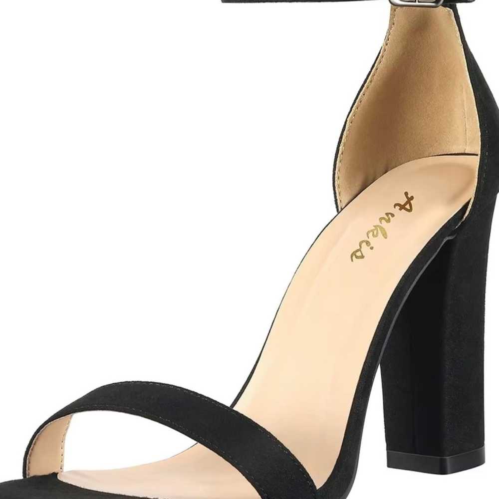 Ankis Open Toe Ankle Strap High Heels Black 8 - image 2