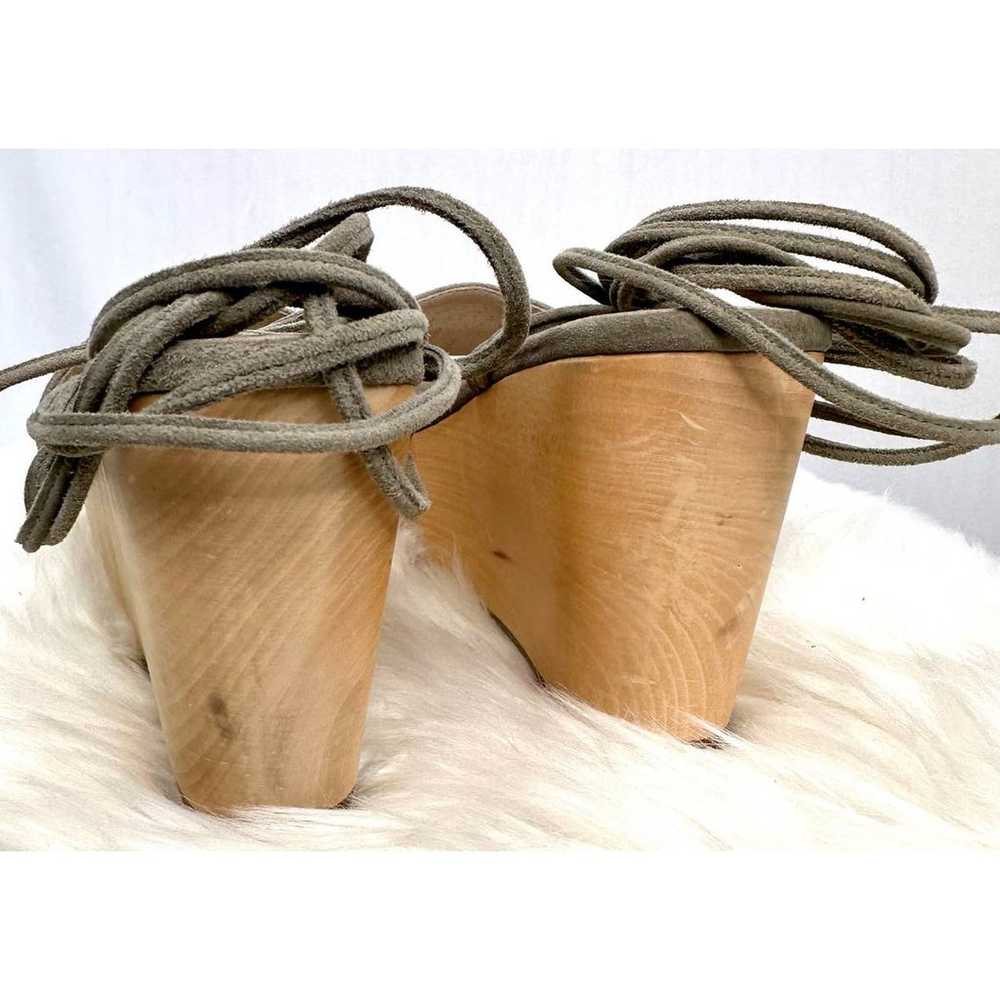 RAYE Finley Wood Wedge Platform Ankle Wrap Sandal… - image 4
