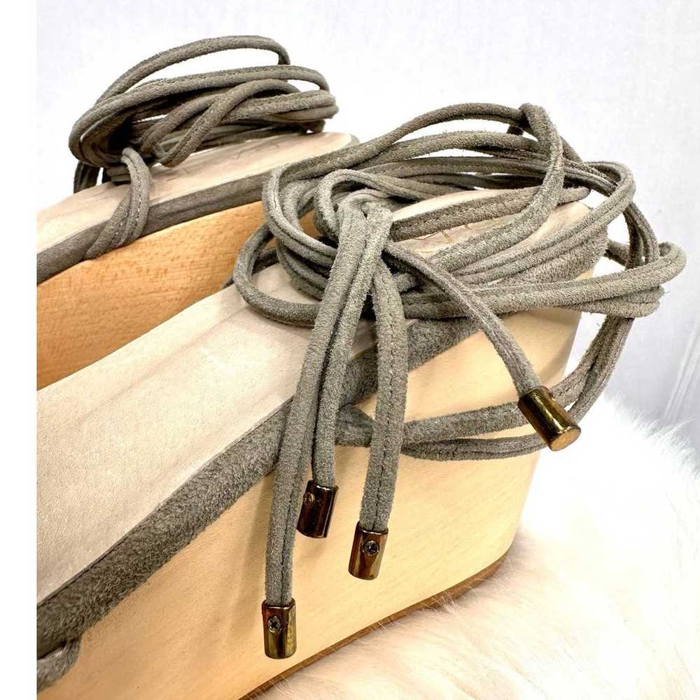 RAYE Finley Wood Wedge Platform Ankle Wrap Sandal… - image 5
