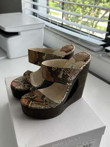 Jimmy Choo Multi Color Python Wedge Size 36 6 MSR… - image 1