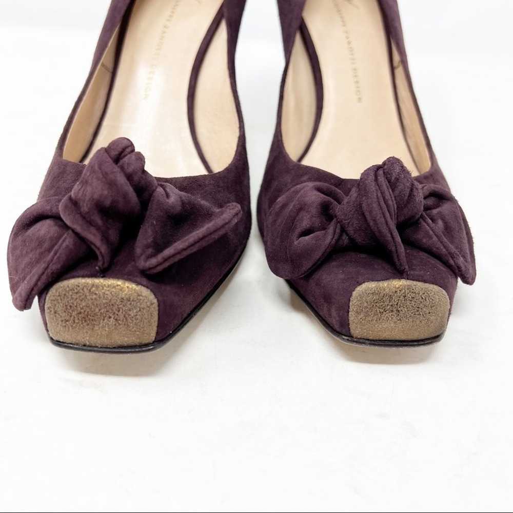 GIUSEPPE ZANOTTI Purple Suede Bow Heels in Size 8… - image 2