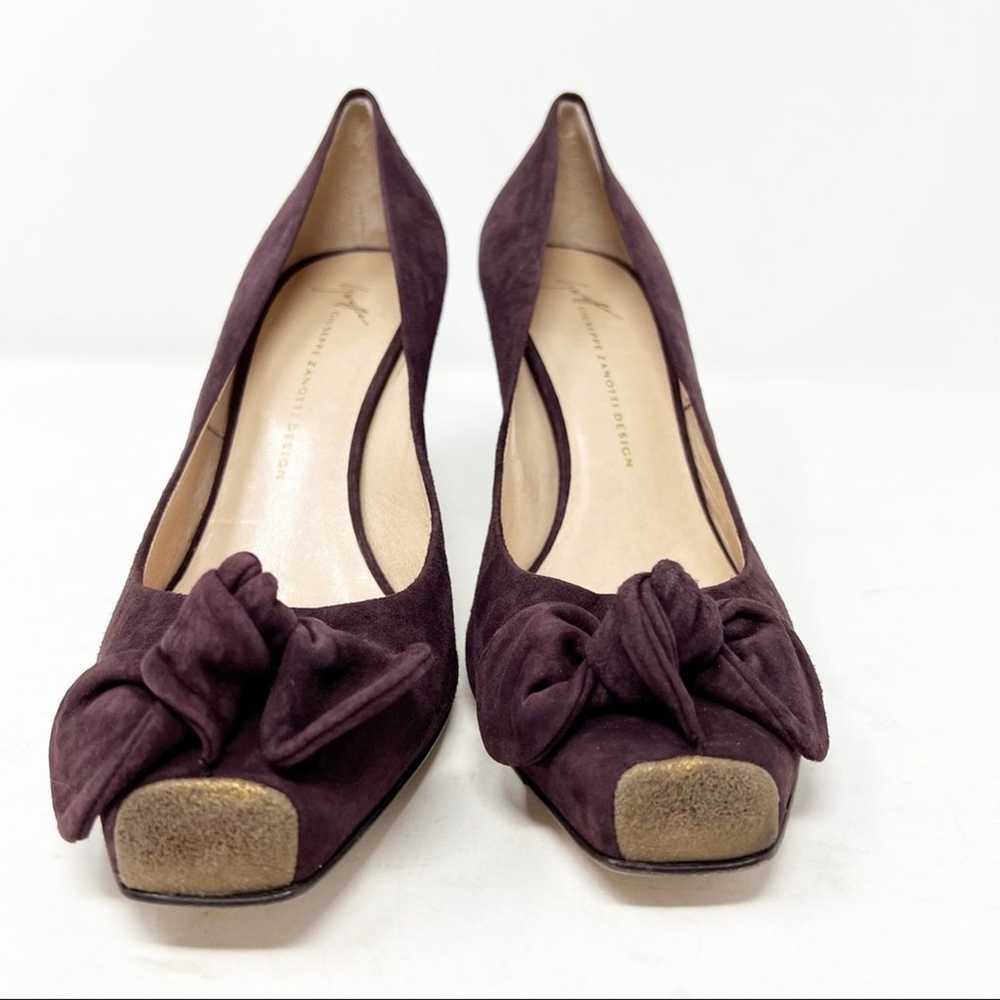 GIUSEPPE ZANOTTI Purple Suede Bow Heels in Size 8… - image 7