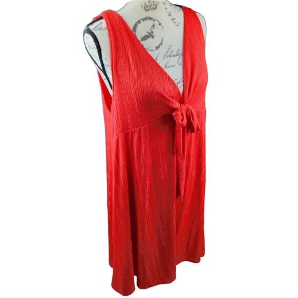NEW Zara Sleeveless Front Knot Dress in Red Medium - image 2