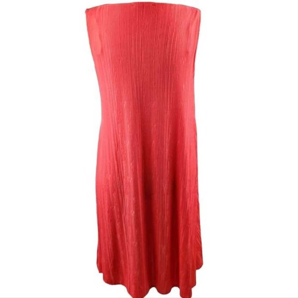 NEW Zara Sleeveless Front Knot Dress in Red Medium - image 3