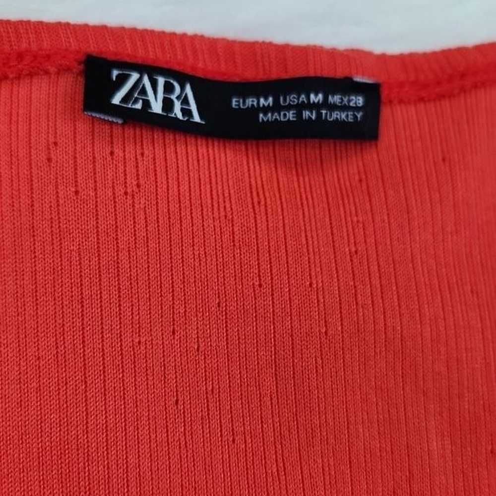NEW Zara Sleeveless Front Knot Dress in Red Medium - image 5