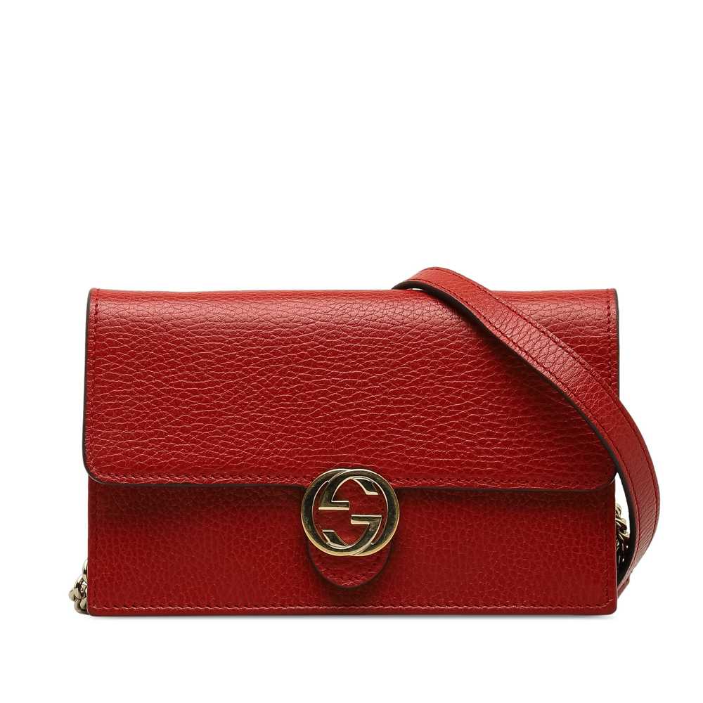 Red Gucci Interlocking G Wallet On Chain - image 1