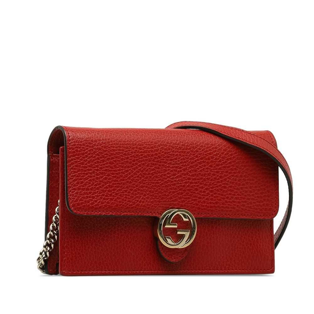 Red Gucci Interlocking G Wallet On Chain - image 2