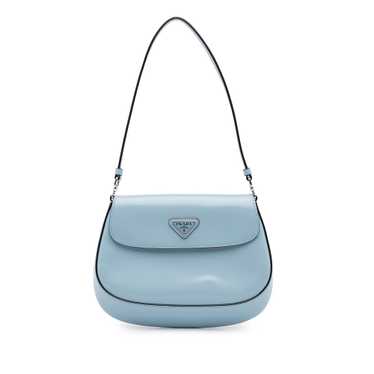 Blue Prada Spazzolato Cleo Shoulder Bag