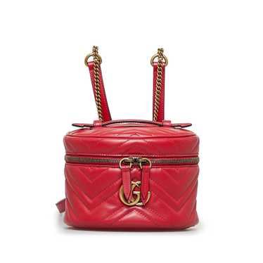 Red Gucci GG Marmont Round Backpack