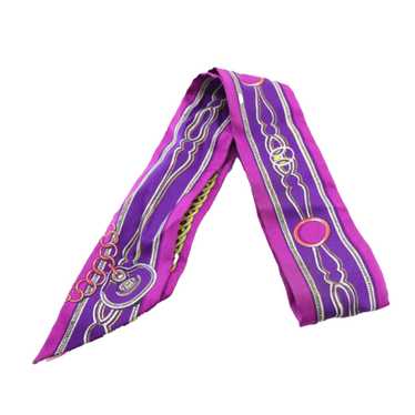 Purple Hermès Maillon Silk Twilly Scarf Scarves
