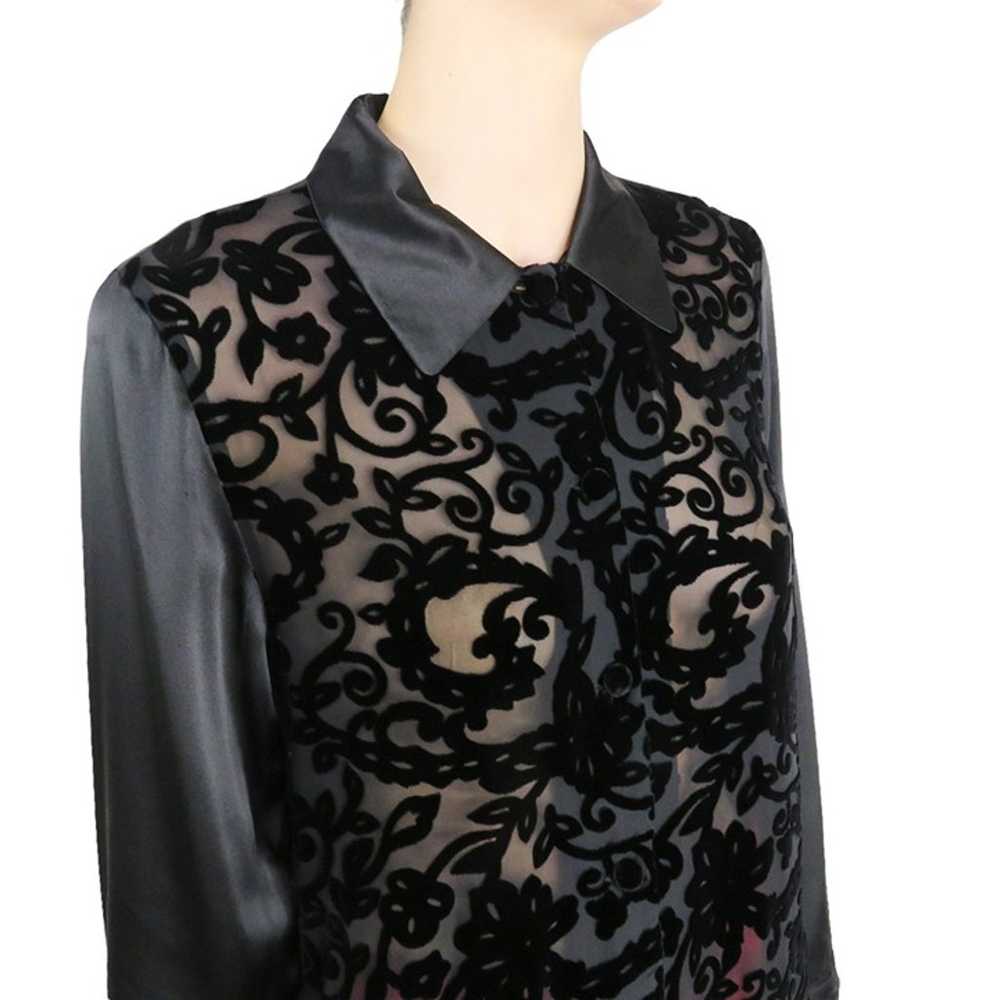 Vintage Diane von Furstenberg Black Baroque Sheer… - image 2