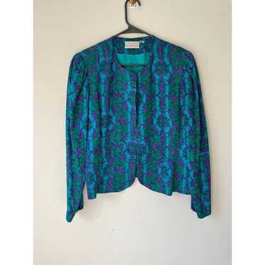 Vintage 80's Adriana Papell 100% silk blouse sz M - image 1