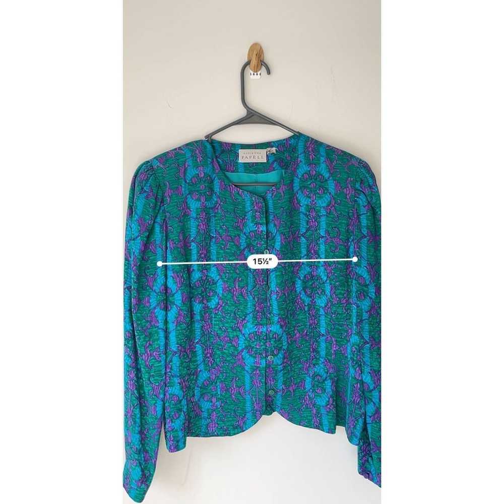 Vintage 80's Adriana Papell 100% silk blouse sz M - image 3