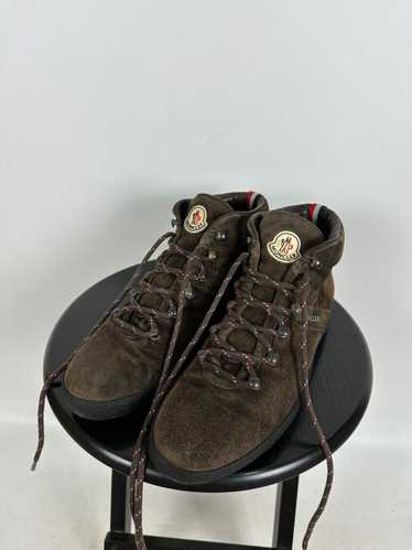 Moncler Moncler Brown Suede Leather Hi Top Sneaker