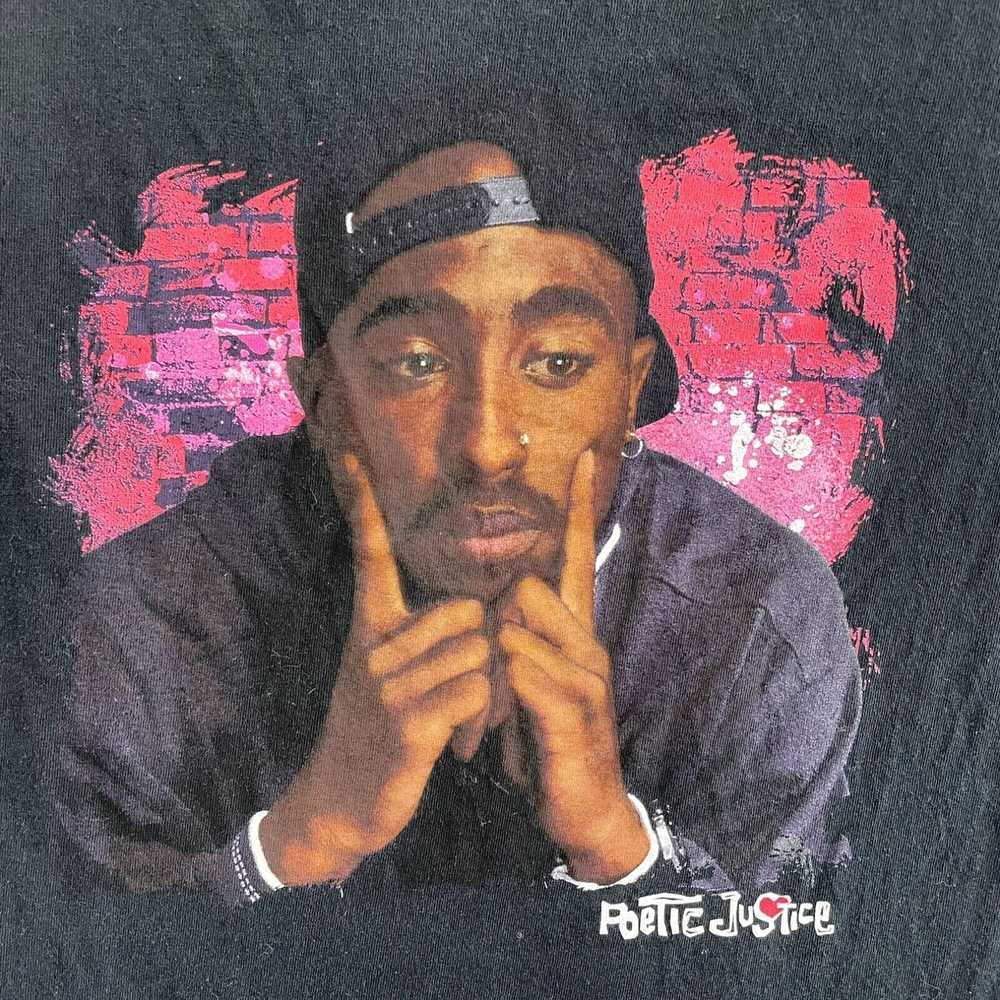Vintage Poetic Justice Black Tupac Shakur Graphic… - image 3