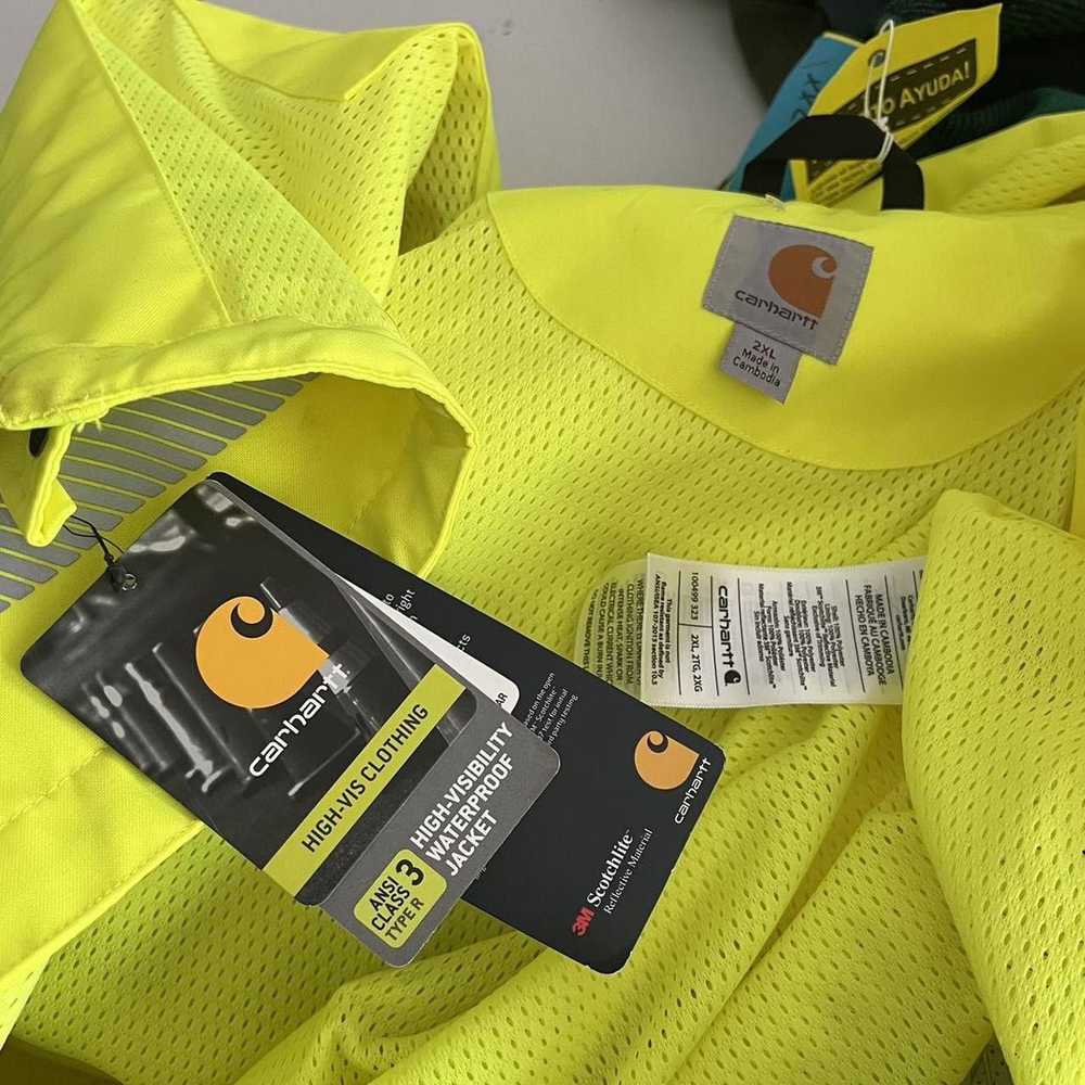 Carhartt × Vintage carhartt neon yellow safety hi… - image 3