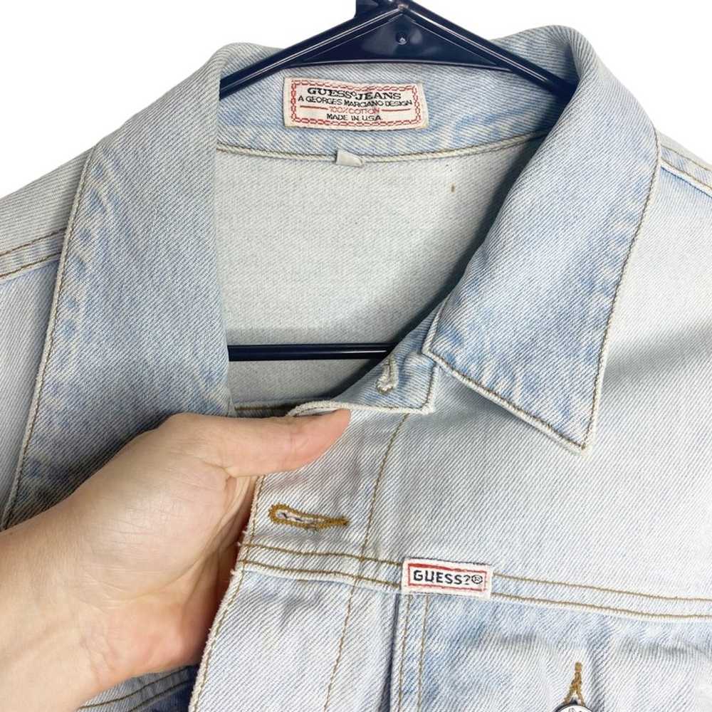Vintage Guess cropped jean jacket denim 90s size … - image 4