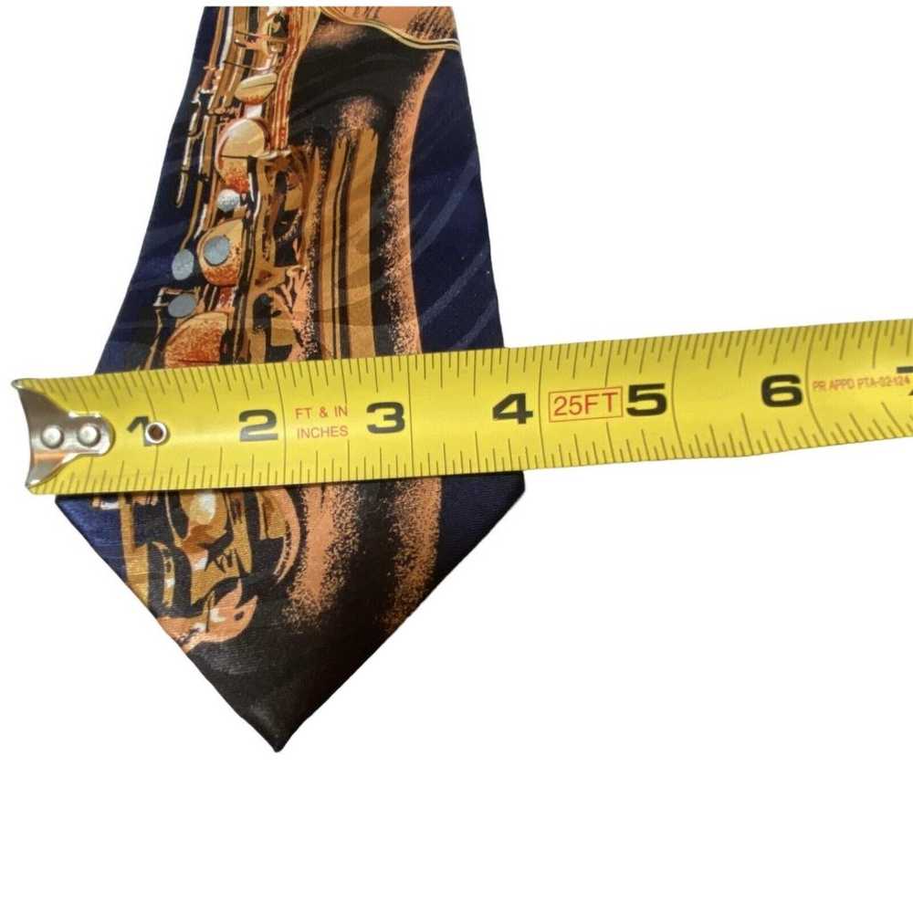 Vintage “Saxophone“ Necktie Men’s Italian Fratell… - image 6