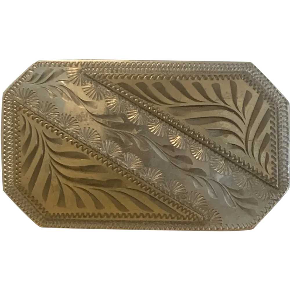 Bar J German Silver Western Belt Buckle - image 1